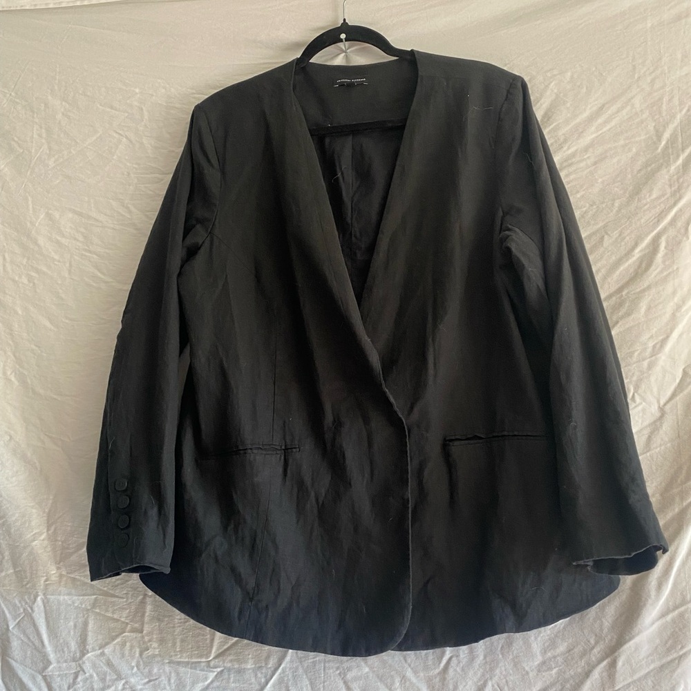Black Linen (55%) Blazer